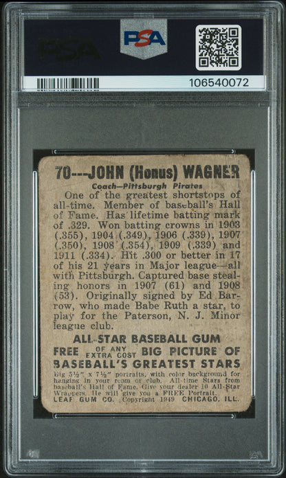 Honus Wagner 1948 Leaf #70 PSA 1 Poor