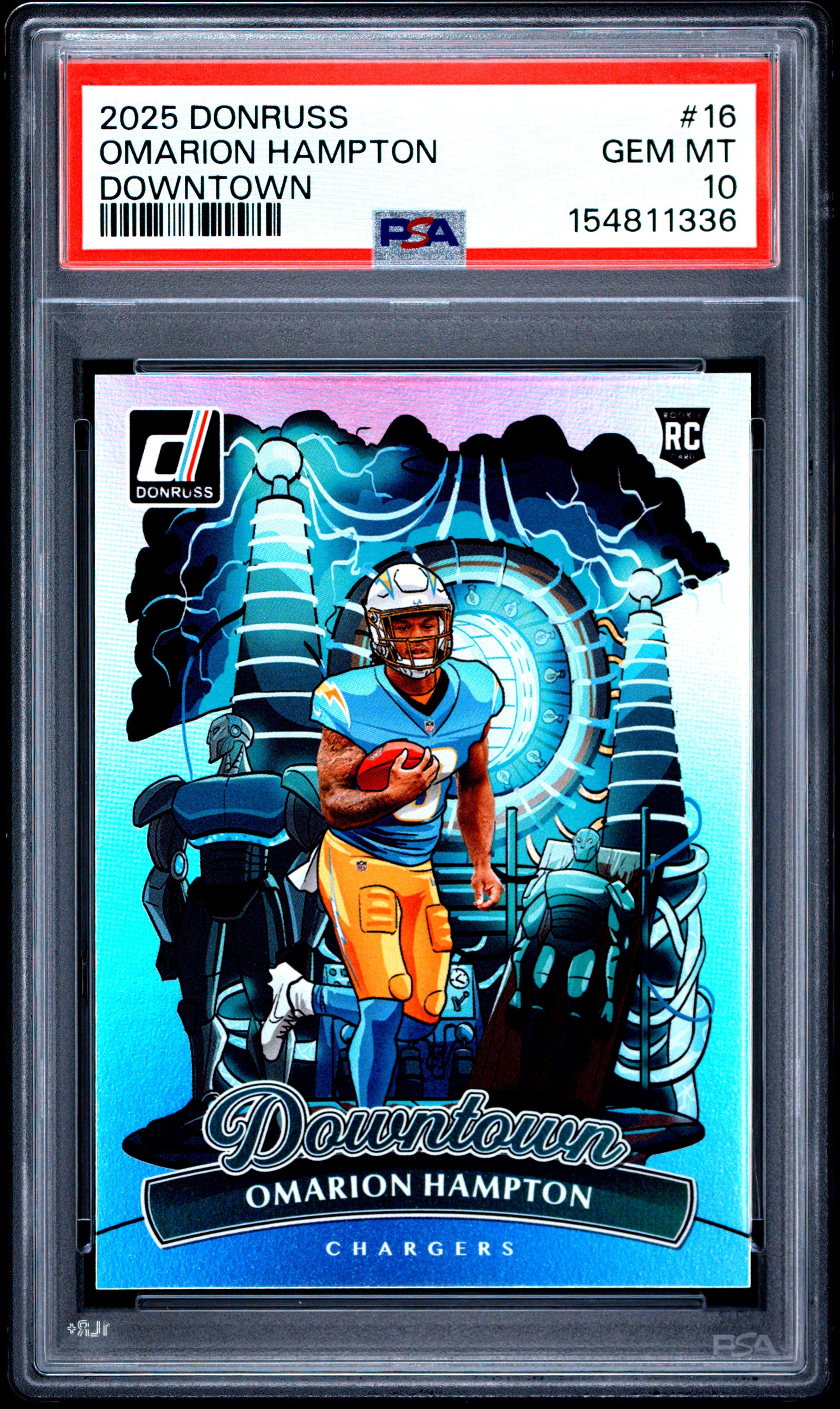 Omarion Hampton 2025 Donruss Downtown Rookie PSA 10 Gem Mint 1336