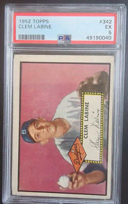 Clem Labine 1952 Topps #342 PSA 5