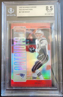 Tom Brady 2005 Bowman Chrome #8 Red Refractor BGS 8.5 NM-Mint+