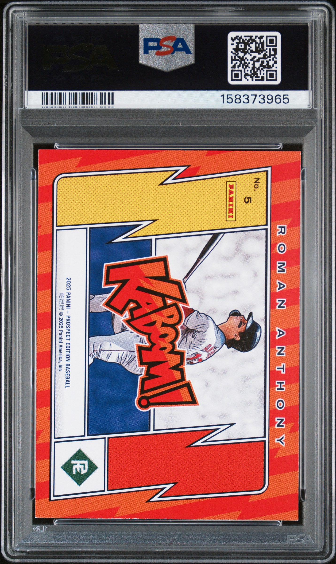 Roman Anthony 2025 PAnini Prospect Edition Kaboom PSA 8 Nm-Mint