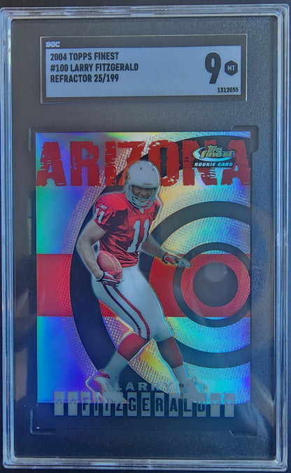 Larry Fitzgerald 2004 Topps Finest Refractor #25/199 SGC 9 Mint