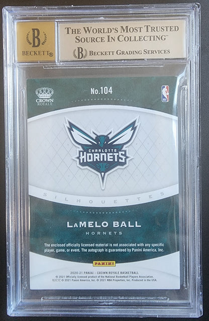 LaMelo Ball 2020 Crown Royale Jersey Auto #72/199 BGS 8.5 Auto 10