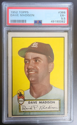 Dave Madison 1952 Topps #366 PSA 5.5