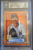 Chien-Ming Wang 2021 Topps Chrome Platinum Anniversary Orange Refractor Auto #5/25 BGS 8