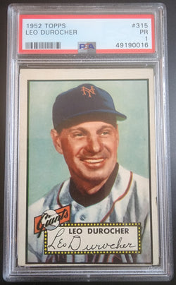 Leo Durocher 1952 Topps #315 PSA 1