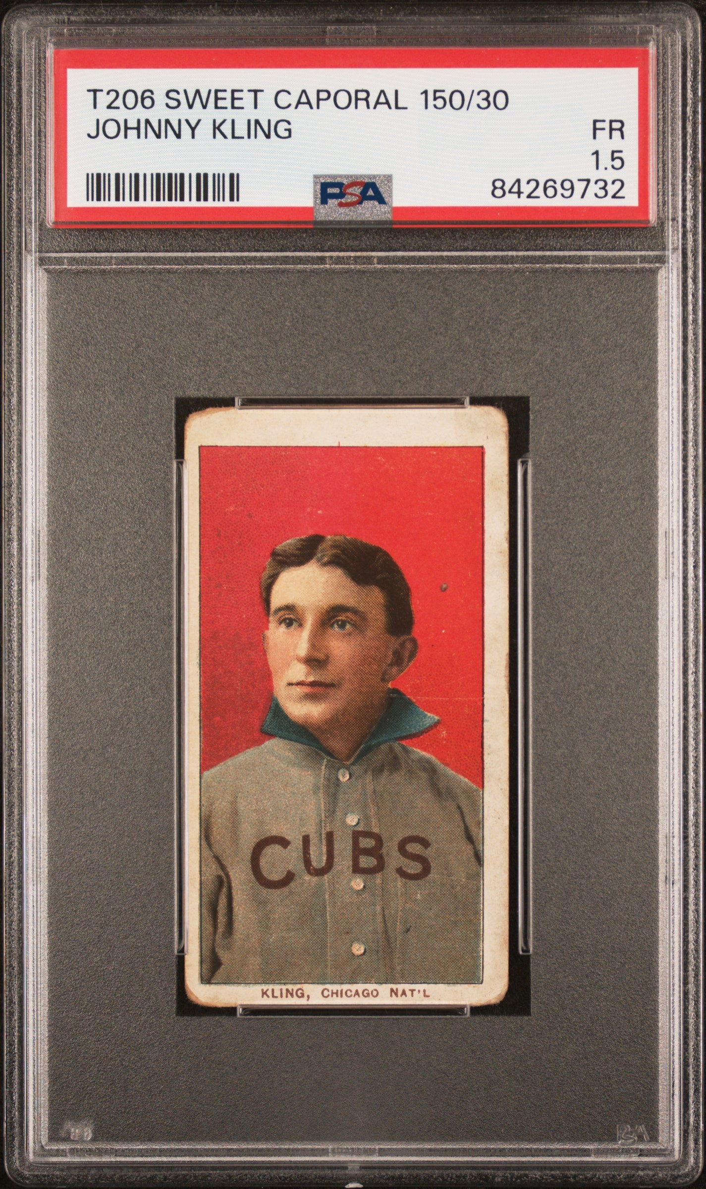 Johnny Kling 1909-11 T206 Sweet Caporal 150/30 PSA 1.5 Fair