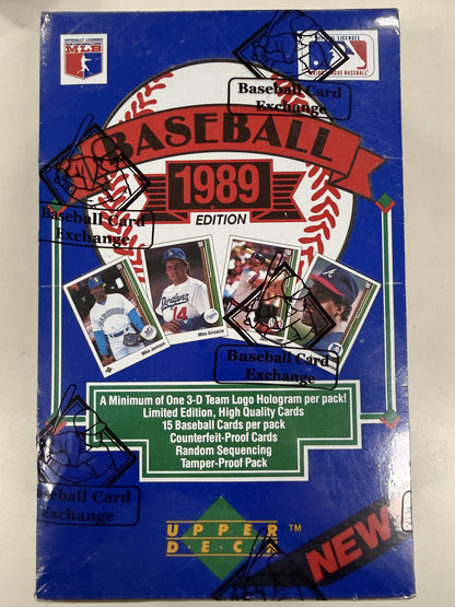 1989 Upper Deck Low Number Baseball Box - BBCE Wrapped FASC