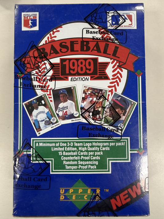 1989 Upper Deck Low Number Baseball Box - BBCE Wrapped FASC