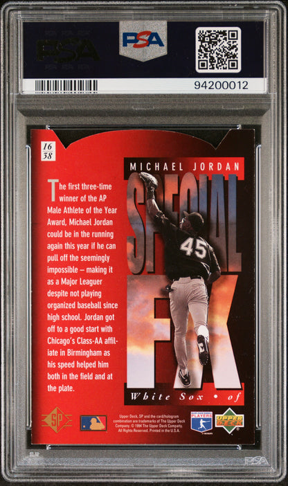 Michael Jordan 1994 SP Holoview Red Die-Cut #16 PSA 8 Nm-Mint