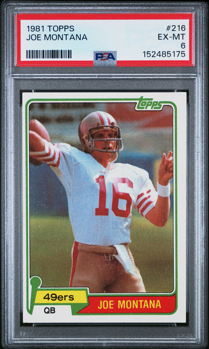 Joe Montana 1981 Topps Rookie #216 PSA 6 Ex-Mint 5175