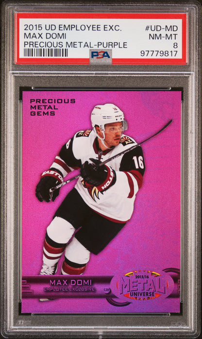 Max Domi 2015 Upper Deck Employee Precious Metal Gems Purple #106/175 PSA 8 Nm-Mint