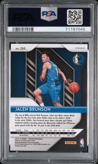 Jalen Brunson 2018 Panini Prizm RC Red White Blue Prizm PSA 10 Gem Mint