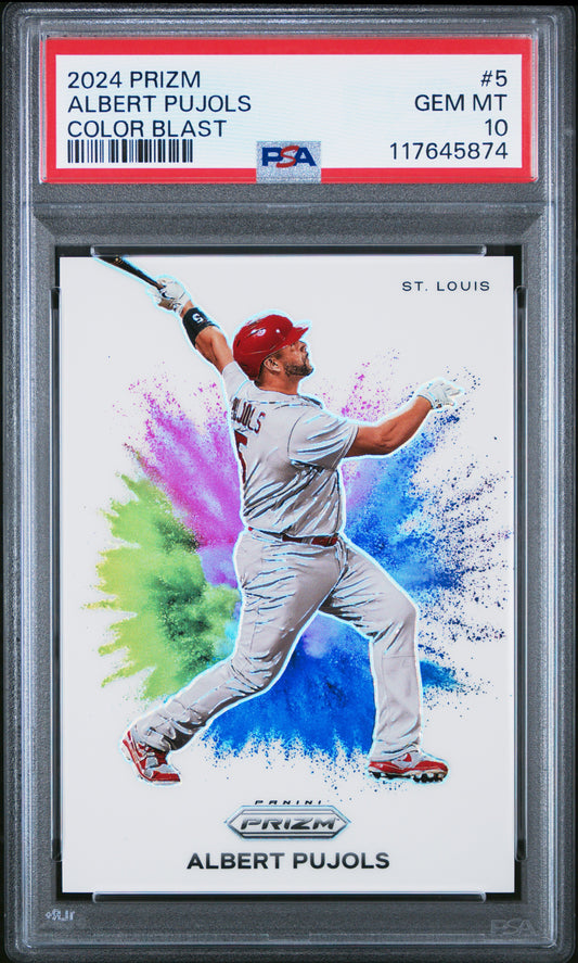 Albert Pujols 2024 Panini Prizm Color Blast PSA 10 Gem Mint