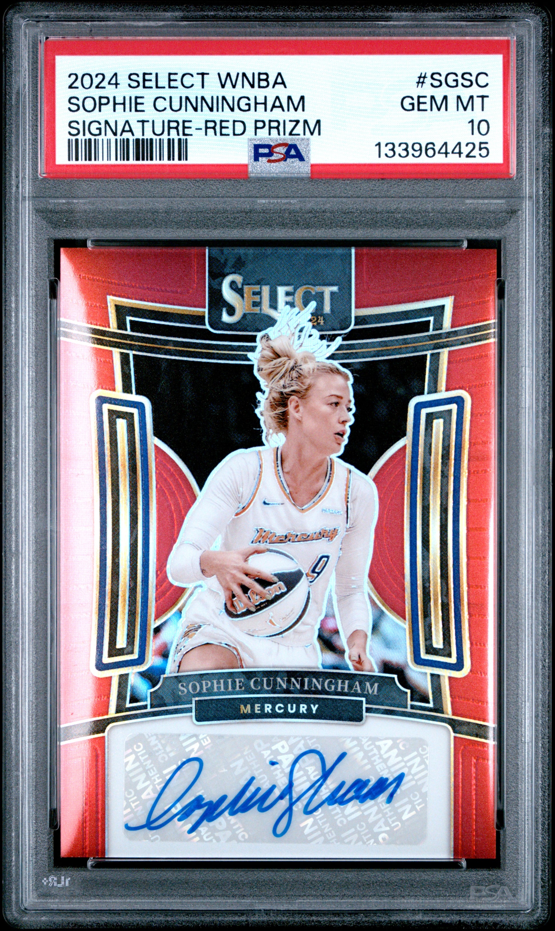Sophie Cunningham 2024 Panni Select WNBA Red Prizm Autograph #68/99 PSA 10 Gem Mint