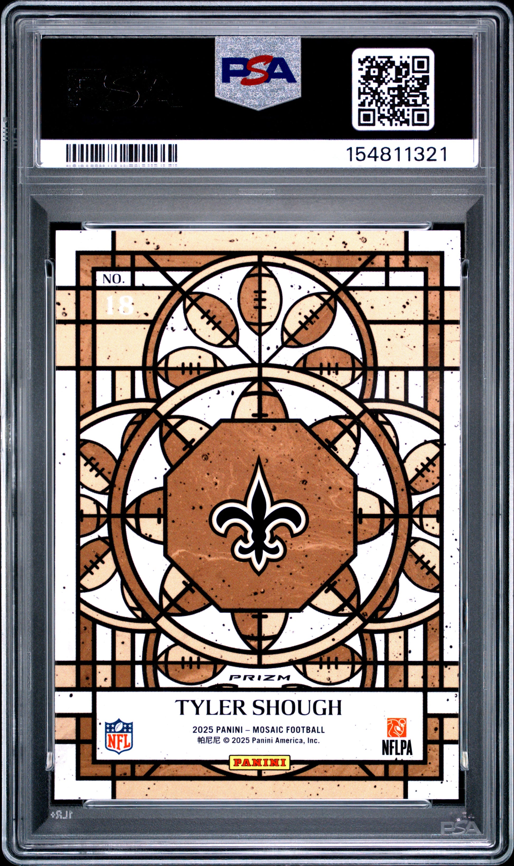 Tyler Shough 2025 Panini Mosaic Stained Glass Rookie PSA 10 Gem Mint 1321