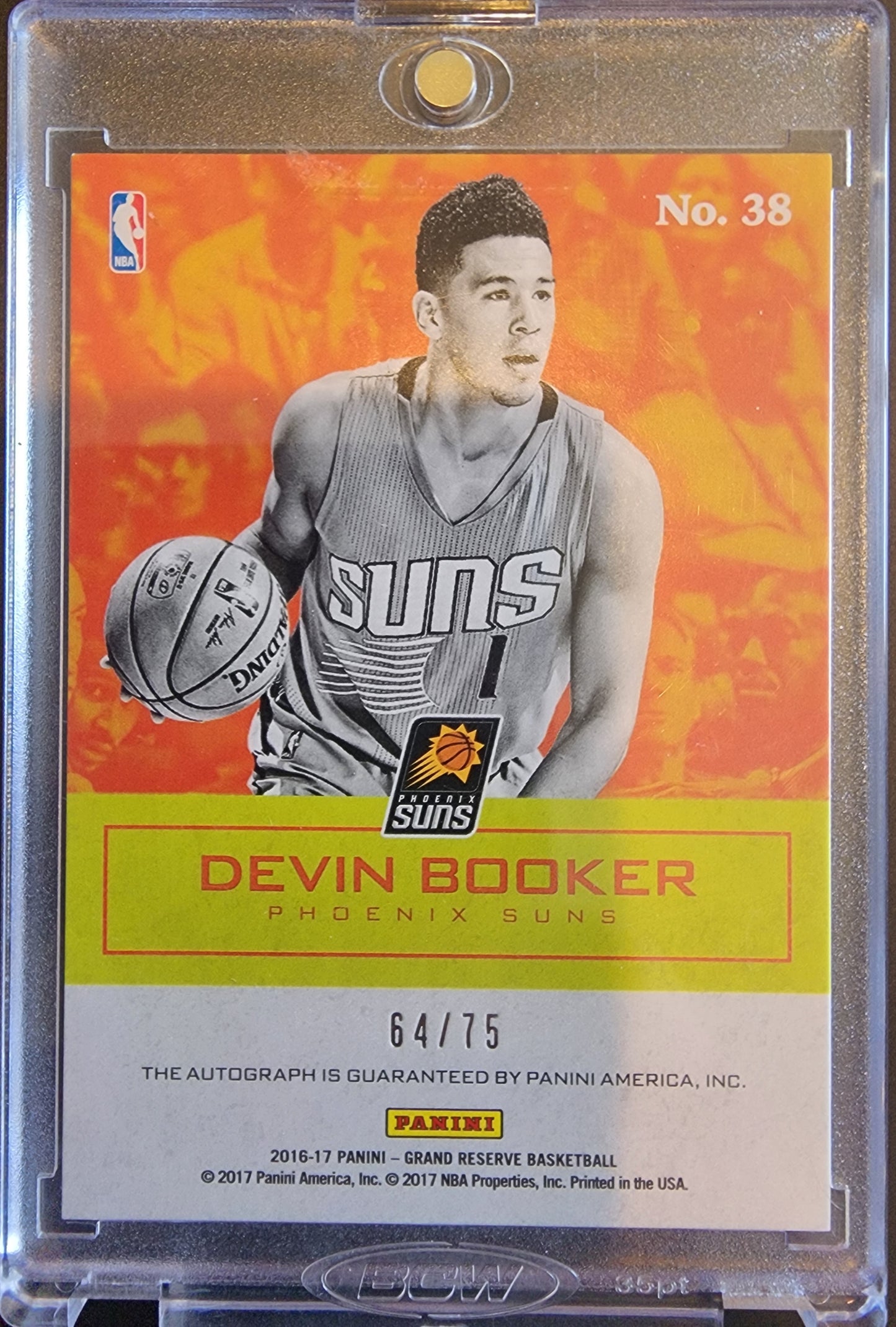 Devin Booker 2016 Panini Grand Reserve Difference Makers Auto #64/75
