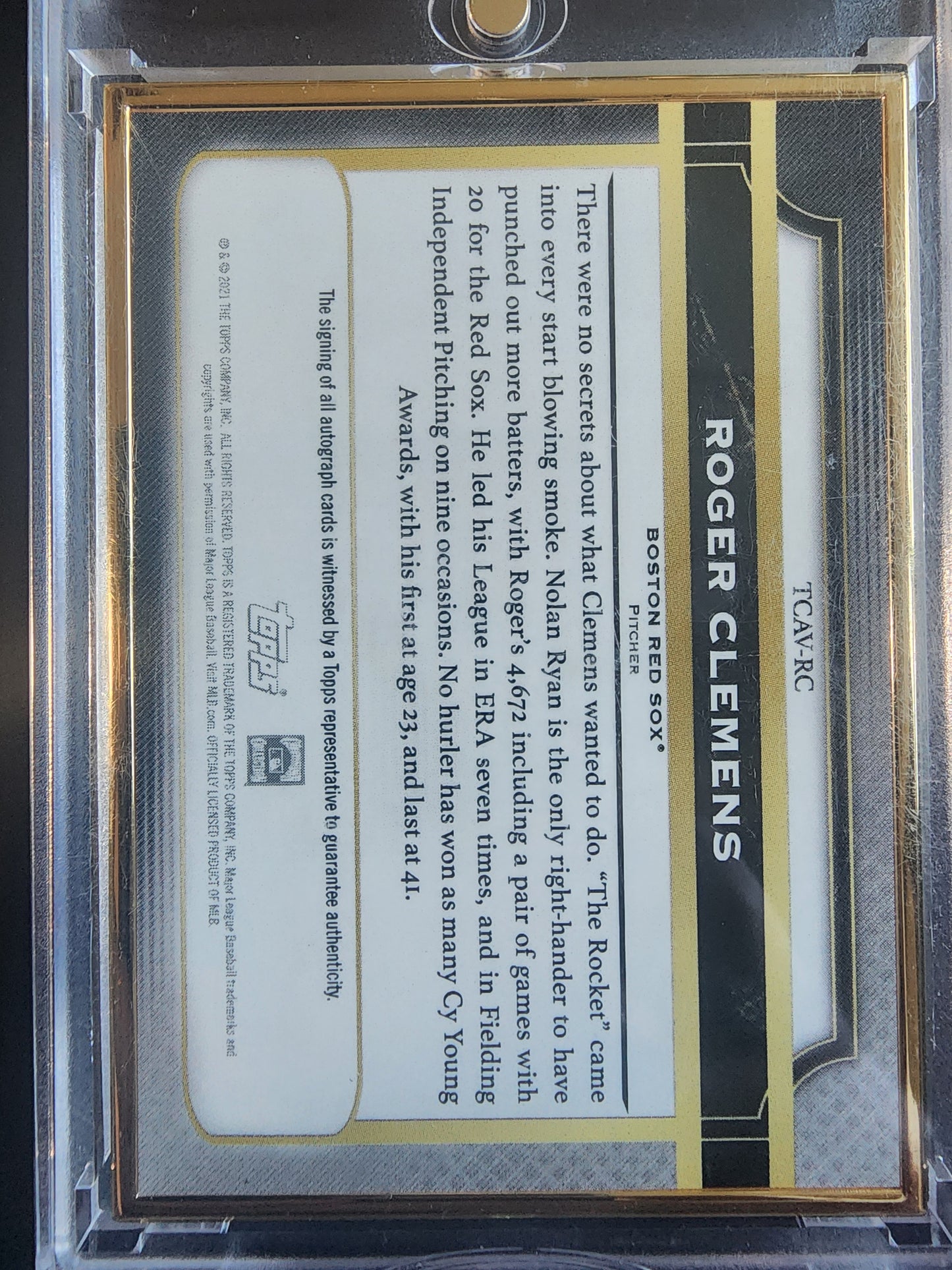 Roger Clemens 2021 Topps Transcendent Framed Auto #17/20
