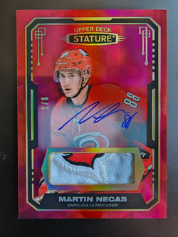 Martin Necas 2021 Upper Deck Stature Patch Auto Red #1/6