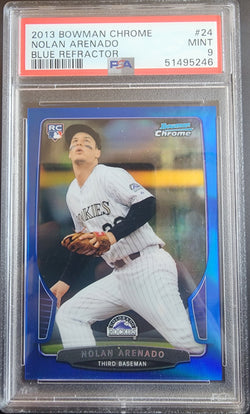 Nolan Arenado 2013 Bowman Chrome #24 Blue Refractor #92/250 PSA 9 Mint