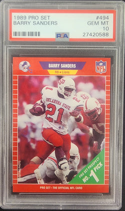 Barry Sanders 1989 Pro Set #494 RC PSA 10 Gem Mint 0588