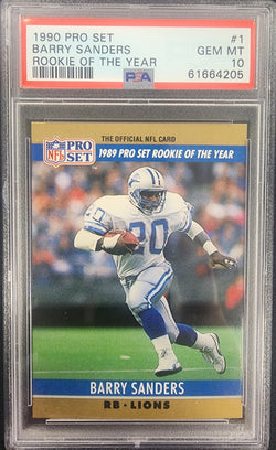 Barry Sanders 1990 Pro Set #1 ROY PSA 10 Gem Mint 4205