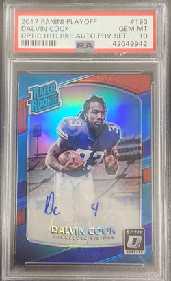 Dalvin Cook 2017 Panini Playoff Optic Preview Auto #14/23 PSA 10 Gem Mint