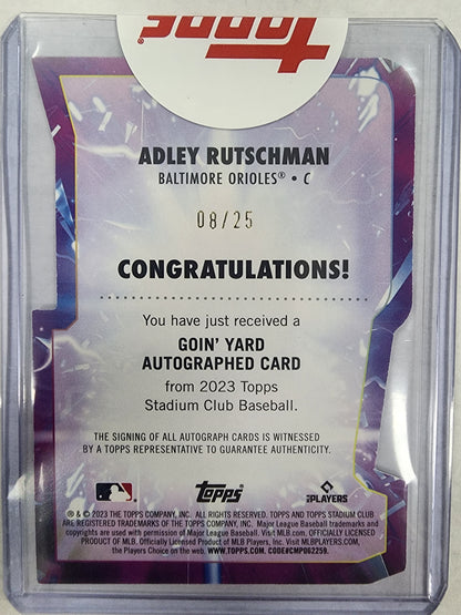 Adley Rutschman 2023 Topps Stadium Club Goin'Yard Auto #8/25