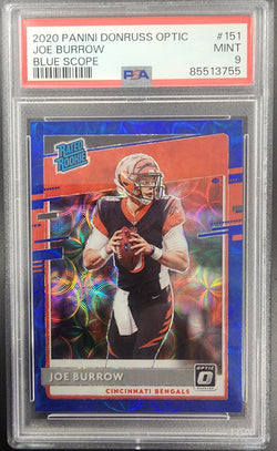 Joe Burrow 2020 Panini Optic #151 Blue Scope PSA 10 Gem Mint