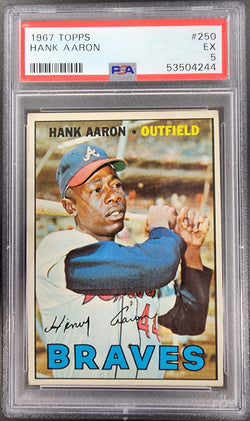 Hank Aaron 1967 Topps #250 PSA 5 EX