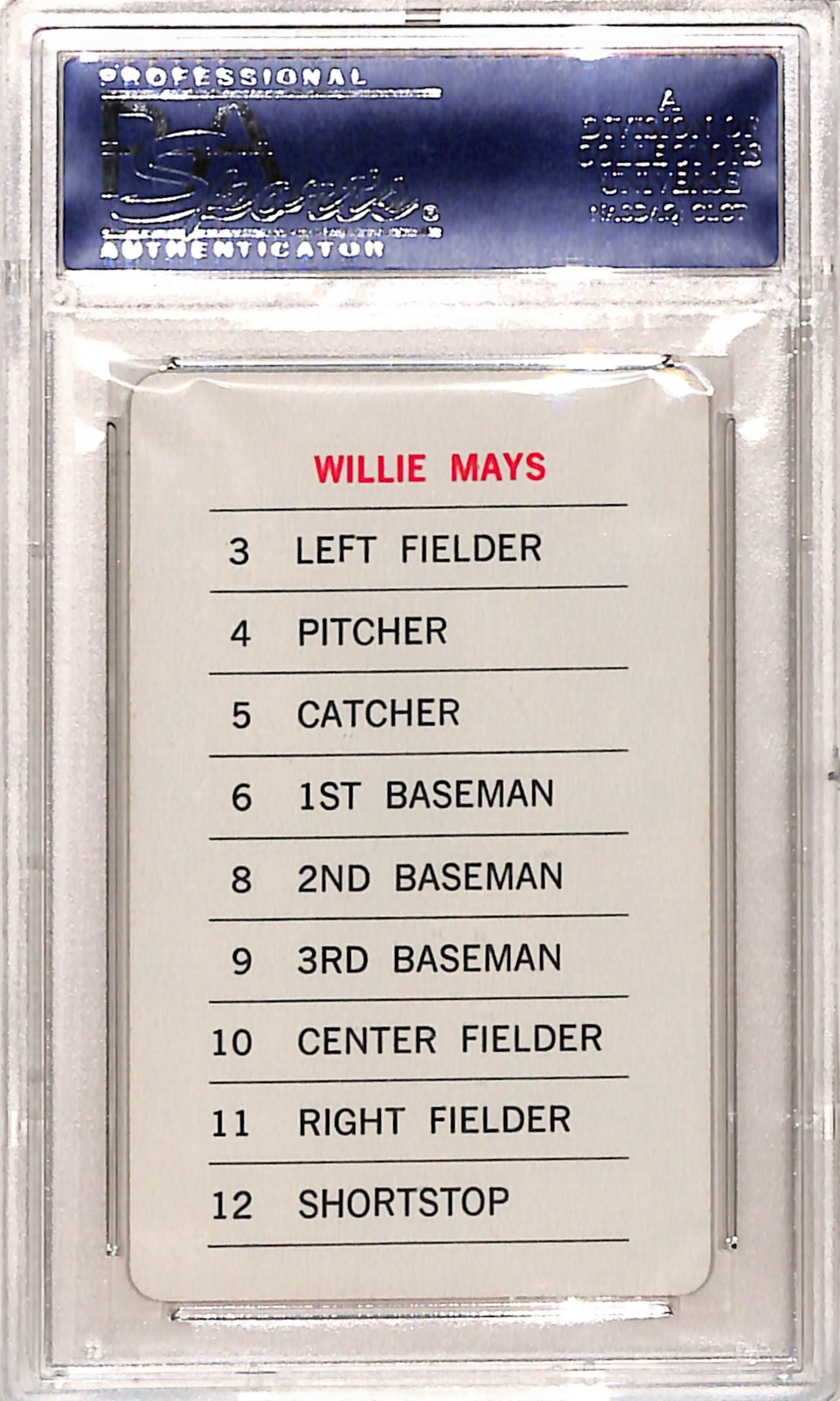 Willie Mays 1970 Milton Bradley PSA 9 Mint