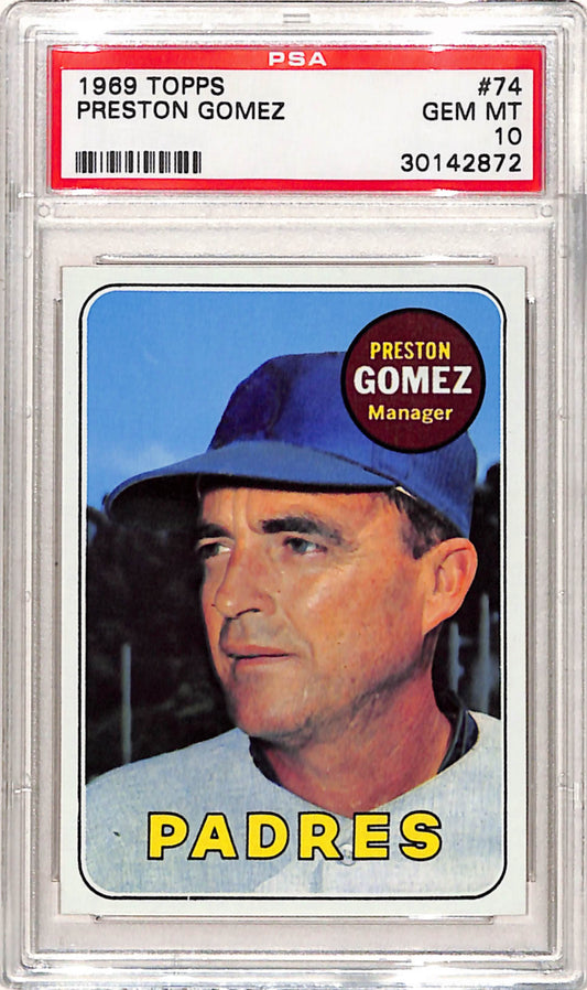 Preston Gomez 1969 Topps #74 PSA 10 Gem Mint