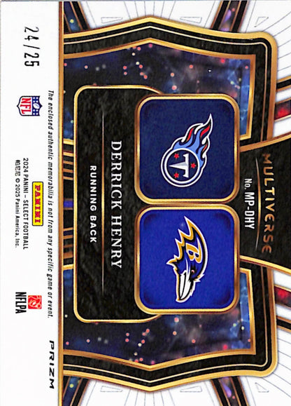 Derrick Henry 2024 Panini Select Multiverse Tie-Dye Dual Patch #24/25