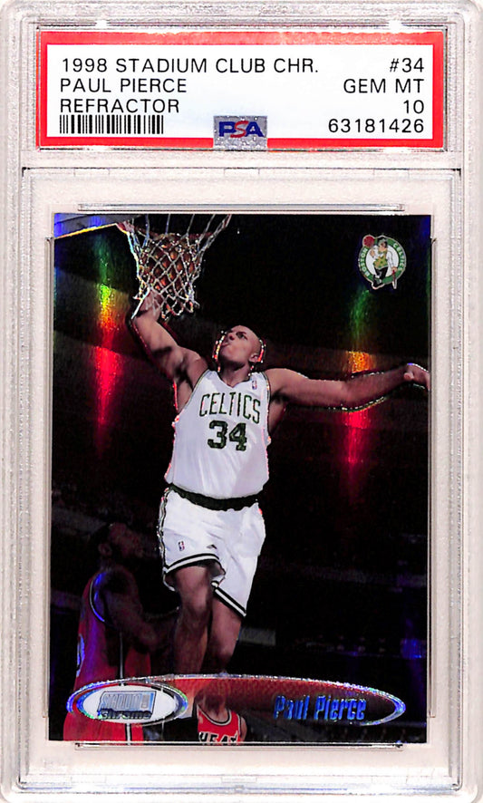 Paul Pierce 1998 Stadium Club Chrome Refractor #34 PSA 10 Gem Mint