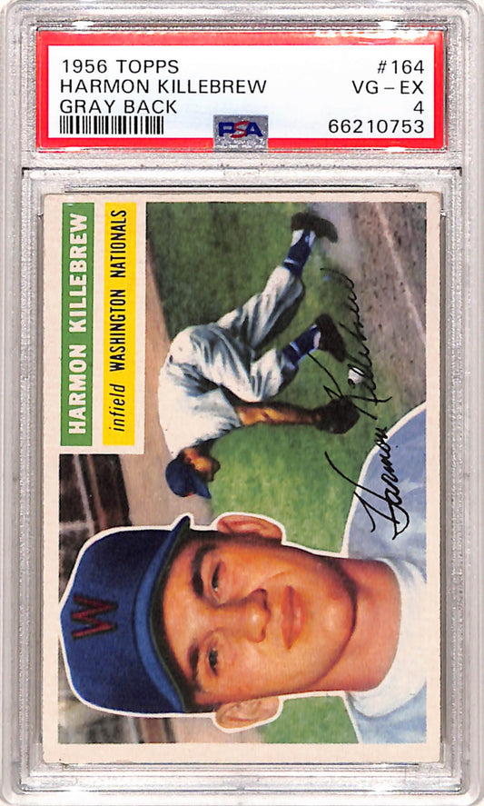 Harmon Killebrew 1956 Topps Gray Back #164 PSA 4 Vg-Ex