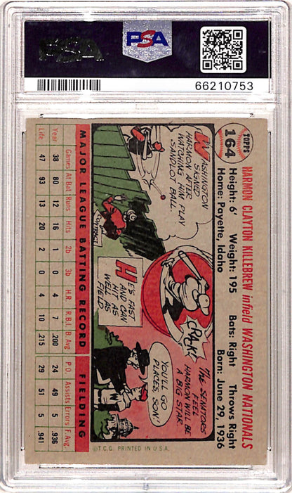 Harmon Killebrew 1956 Topps Gray Back #164 PSA 4 Vg-Ex