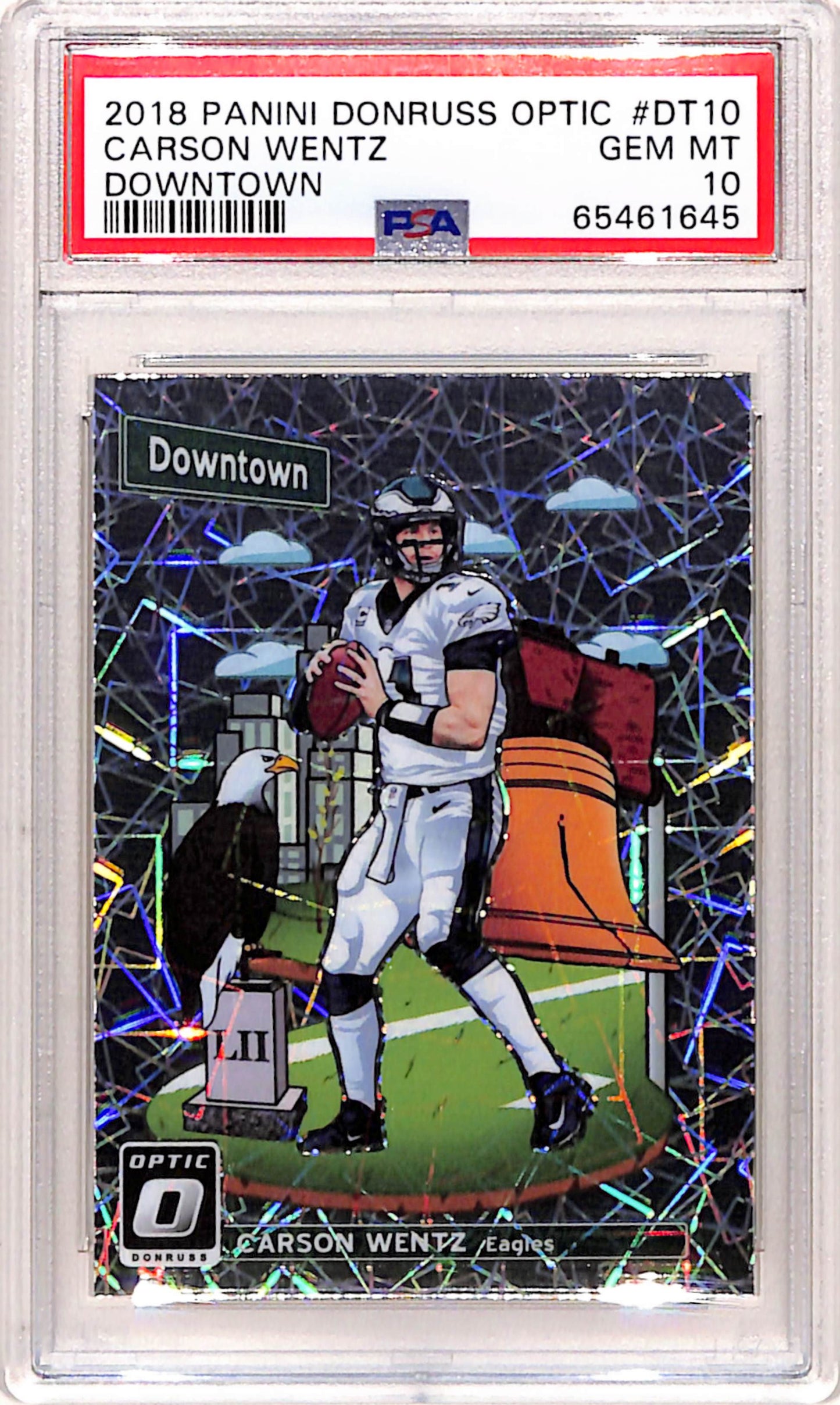 Carson Wentz 2018 Donruss Optic Downtown PSA 10 Gem Mint