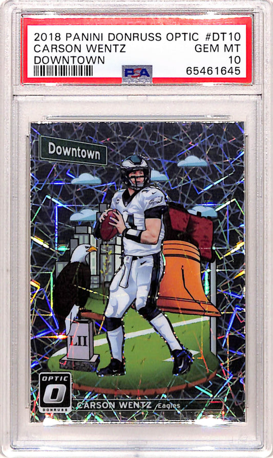 Carson Wentz 2018 Donruss Optic Downtown PSA 10 Gem Mint
