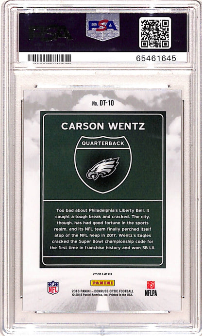 Carson Wentz 2018 Donruss Optic Downtown PSA 10 Gem Mint