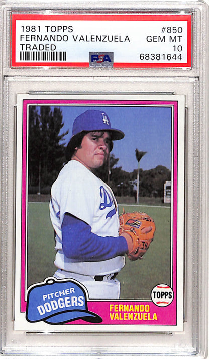 Fernando Valenzuela 1981 Topps Traded Rookie #850 PSA 10 Gem Mint