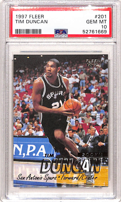 Tim Duncan 1997 Fleer Rookie #201 PSA 10 Gem Mint 1669