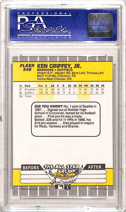 Ken Griffey Jr. 1989 Fleer Rookie #548 PSA 10 Gem Mint 7200