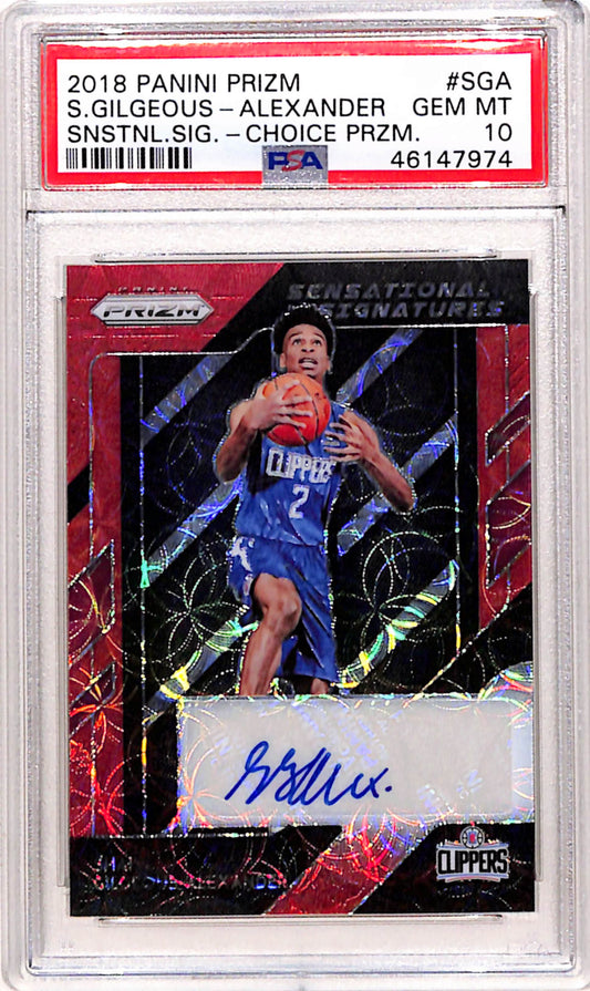 Shai Gilgeous-Alexander 2018 Panini Prizm Sensational Signatures Choice Auto PSA 10 Gem Mint