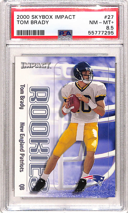 Tom Brady 2000 Skybox Impact Rookie #27 PSA 8.5 Nm-Mint+