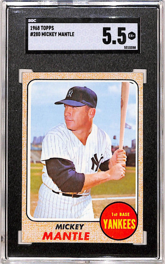 Mickey Mantle 1968 Topps #280 SGC 5.5 EX+