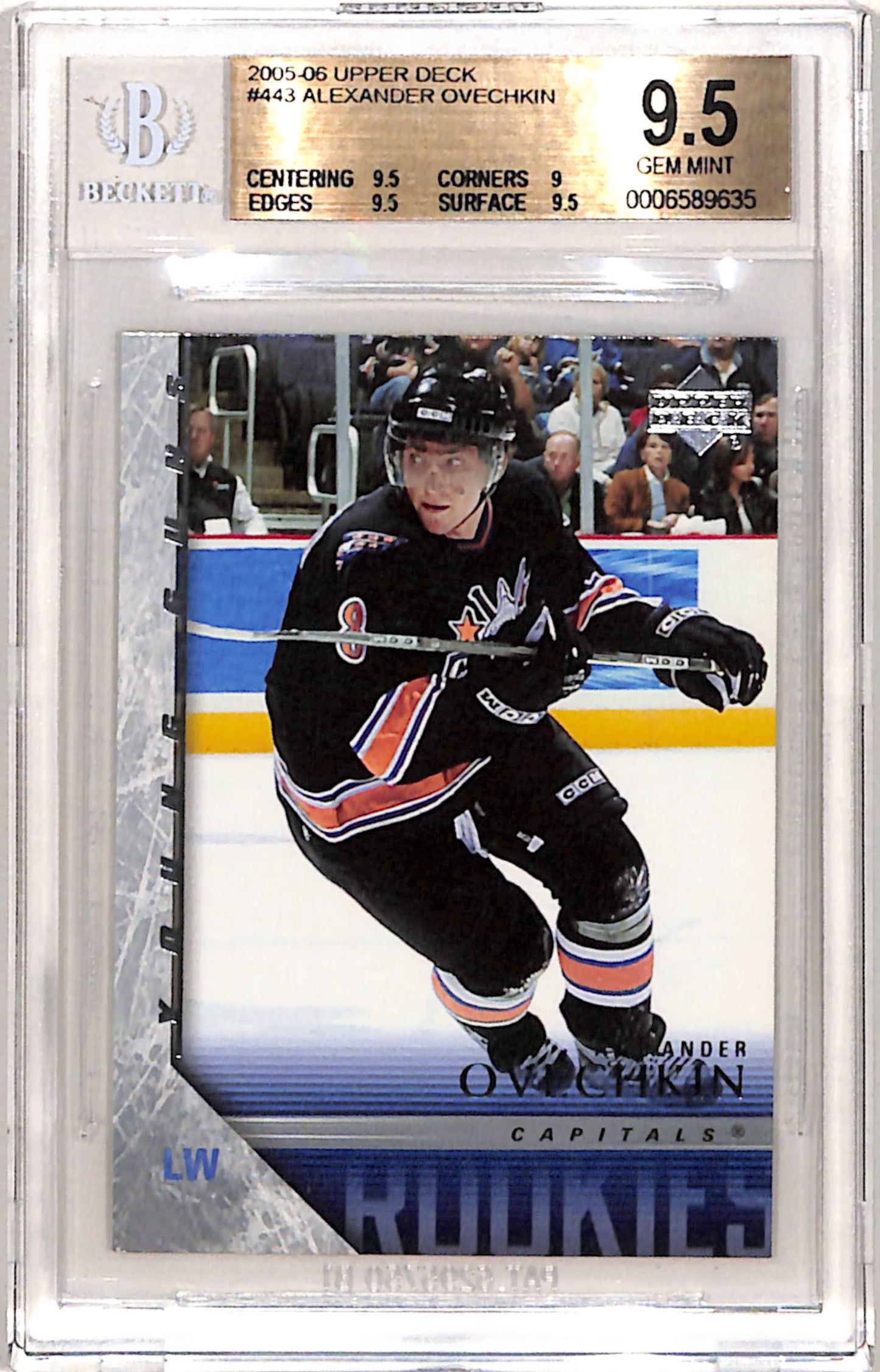 Alex Ovechkin 2005 Upper Deck Rookie #443 BGS 9.5 Gem Mint
