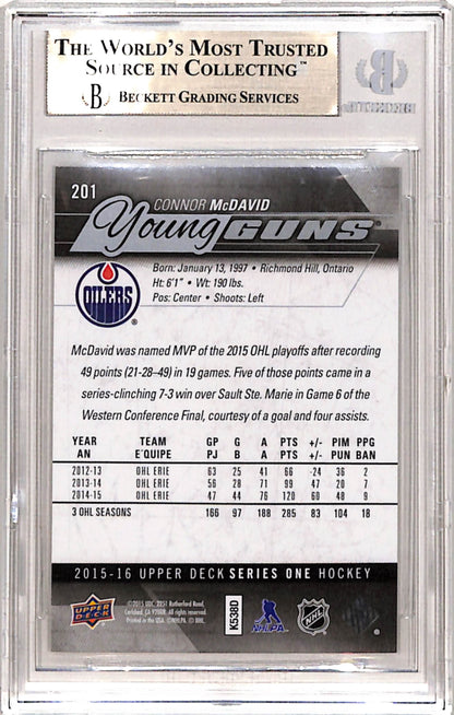 Connor McDavid 2015 Upper Deck Rookie #201 BGS 9.5 Gem Mint