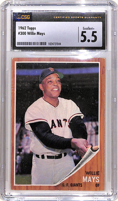 Willie Mays 1962 Topps #300 CSG 5.5 EX+