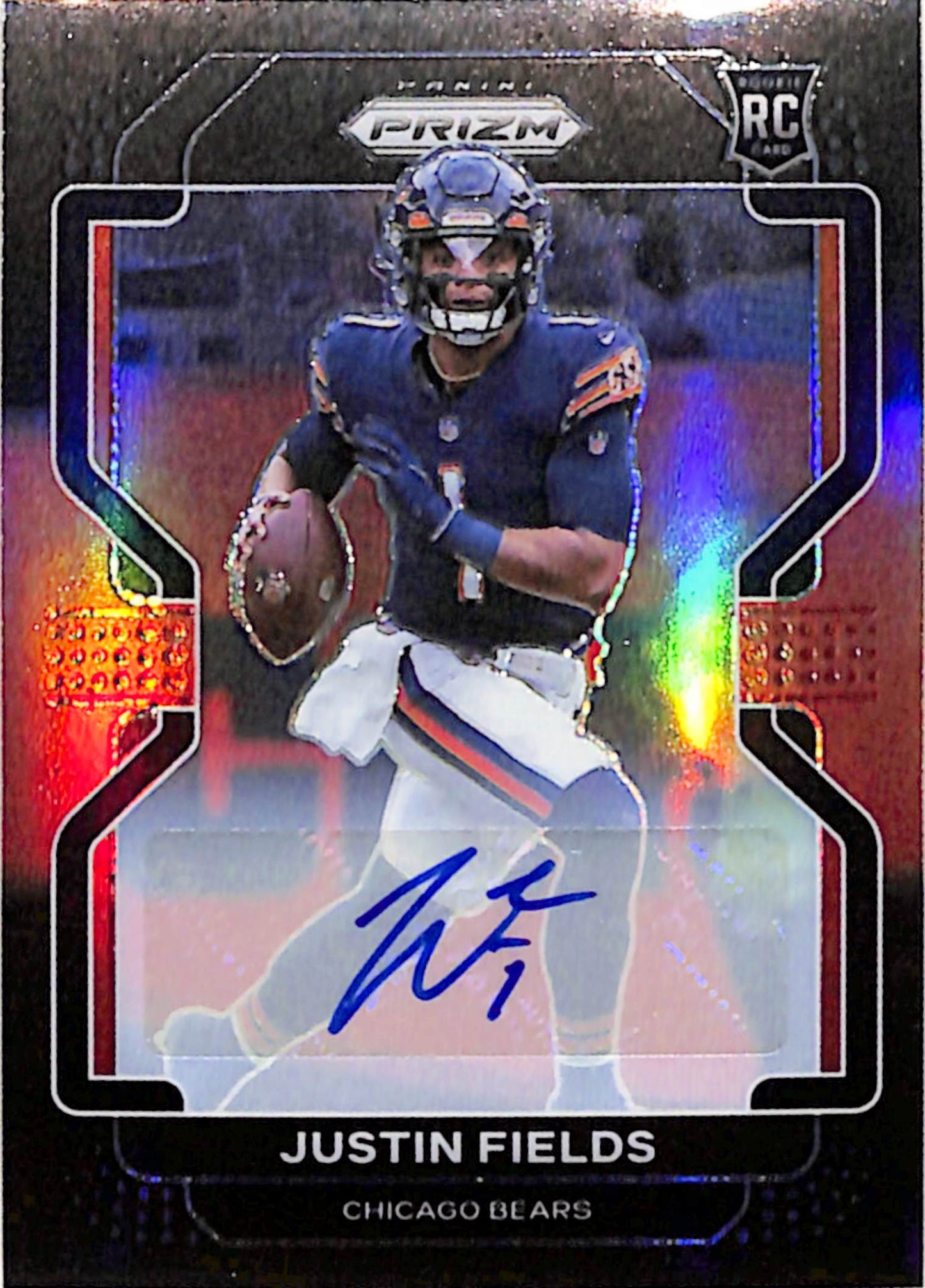 Justin Fields 2021 Panini Prizm Black Red Rookie Auto #41/99