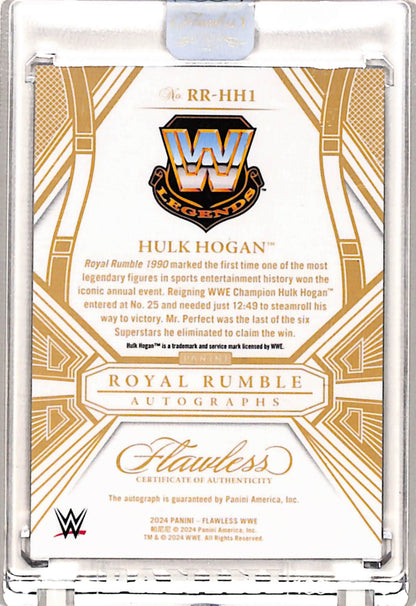 Hulk Hogan 2024 Panini Flawless Gold Royal Rumble Auto #4/10
